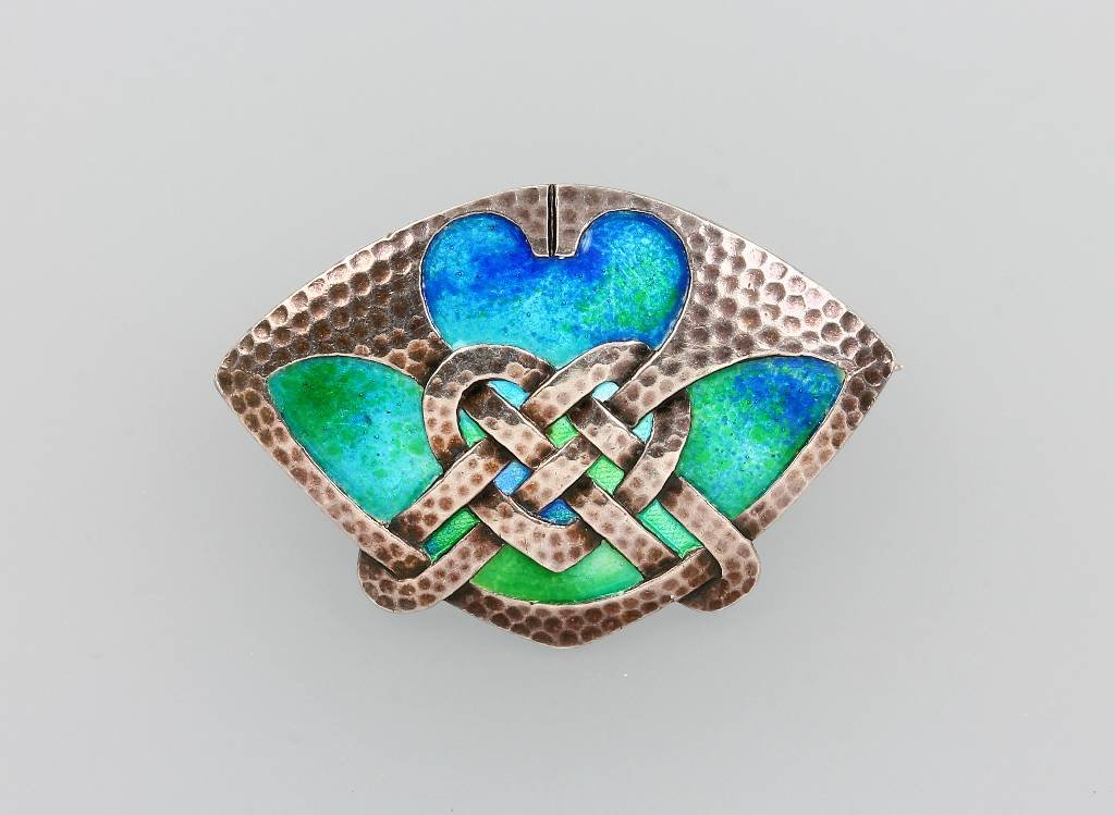 Silver 950 art nouveau brooch with enamel, England 1905 (1 of 1)
