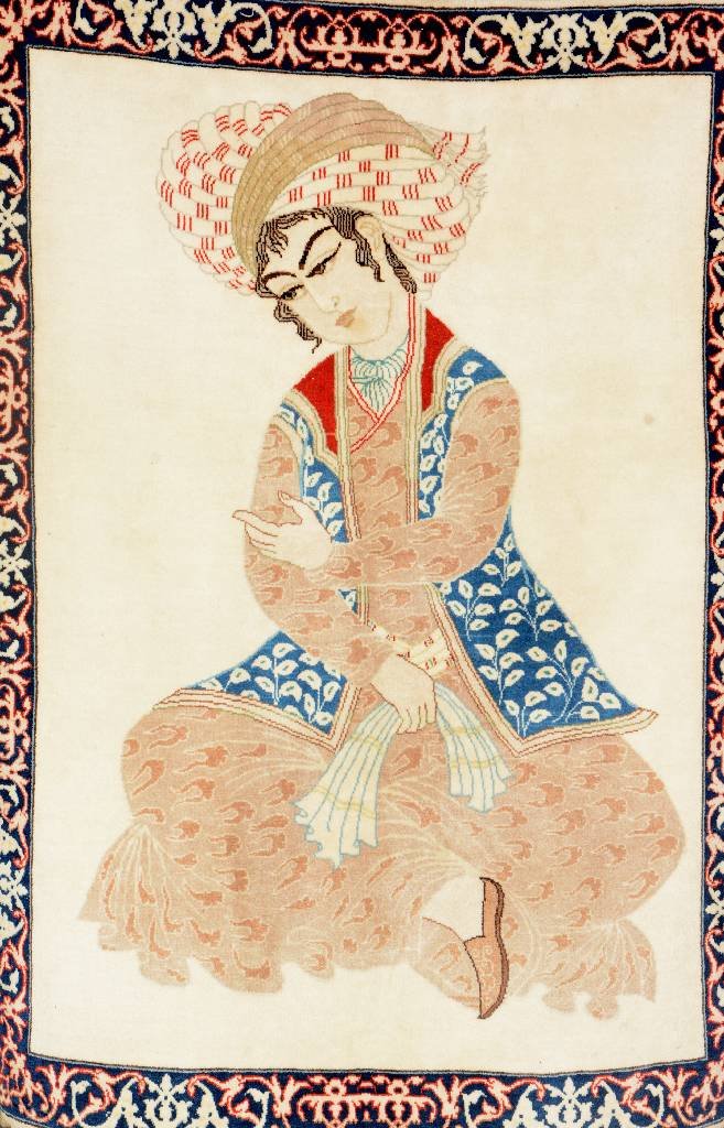 Isfahan, Persia, circa 50 years, wool/silk/silk, approx (1 of 1)