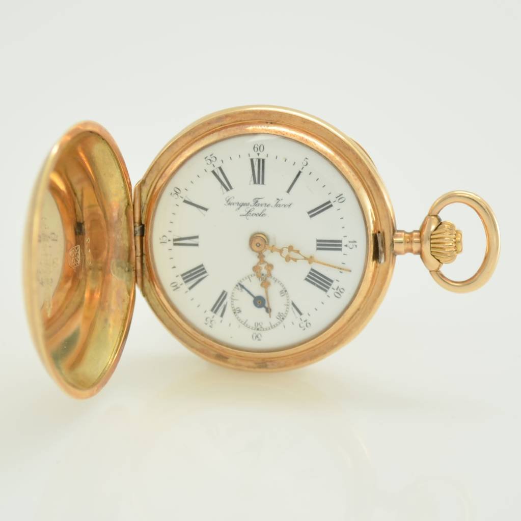 Georges Favre Jacot 14k Yellow Gold Pocket Watch