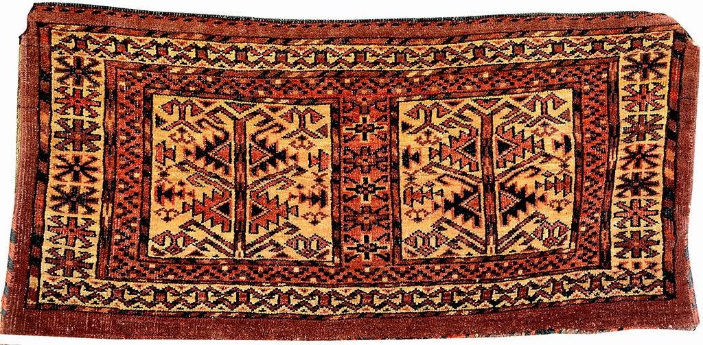 Yomud 'Torba', Turkmenistan, 19th century: Yomud 'Torba', Turkmenistan, 19th century, wool/wool, approx. 80 x 40 cm, condition: 3, with original bag- backside, 'from the PETER GANGLER Collection'.*