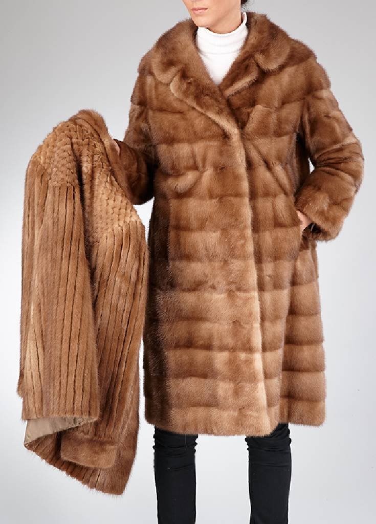 Lot mink coat and mink-longjacket, size approx. 38/40 (1 of 2)