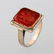 Silver 935 crest ring with carnelian