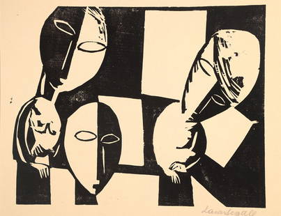 Lasar Segall, 1891 - 1957, woodcut, signed: Lasar Segall, 1891 - 1957, woodcut, signed lower right, motif approx 23x29 cm, PP, total approx 37,5x48,5 cm *