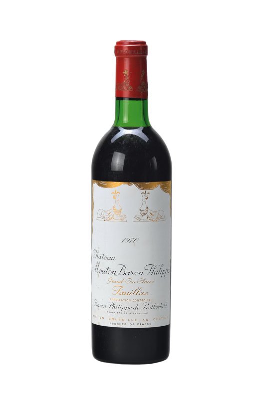 3 bottles of 1970 Chateau Mouton Baron Philippe, (1 of 1)