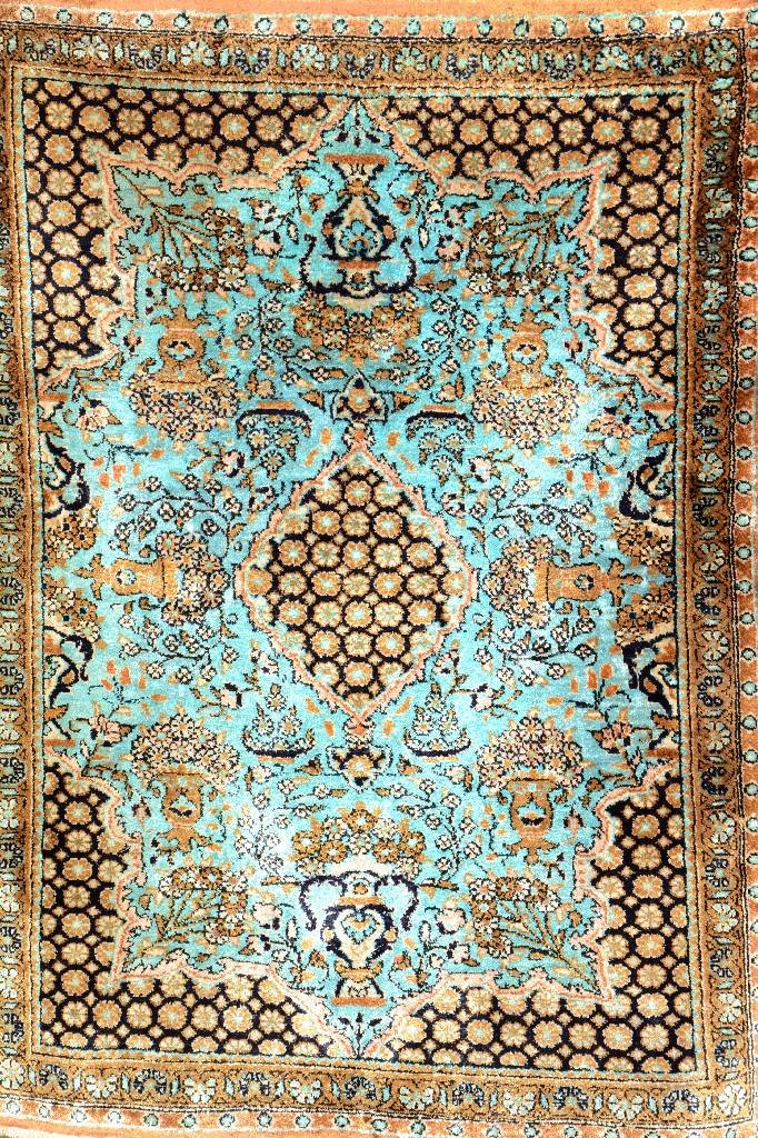 Silk Qum, Persia, circa 50 years old, pure silk, approx (1 of 1)