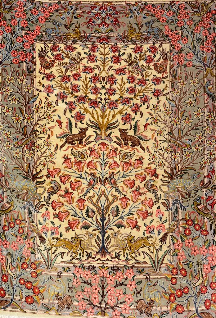 Qum, Persia, circa 40 years old, wool/cotton, approx. (1 of 1)