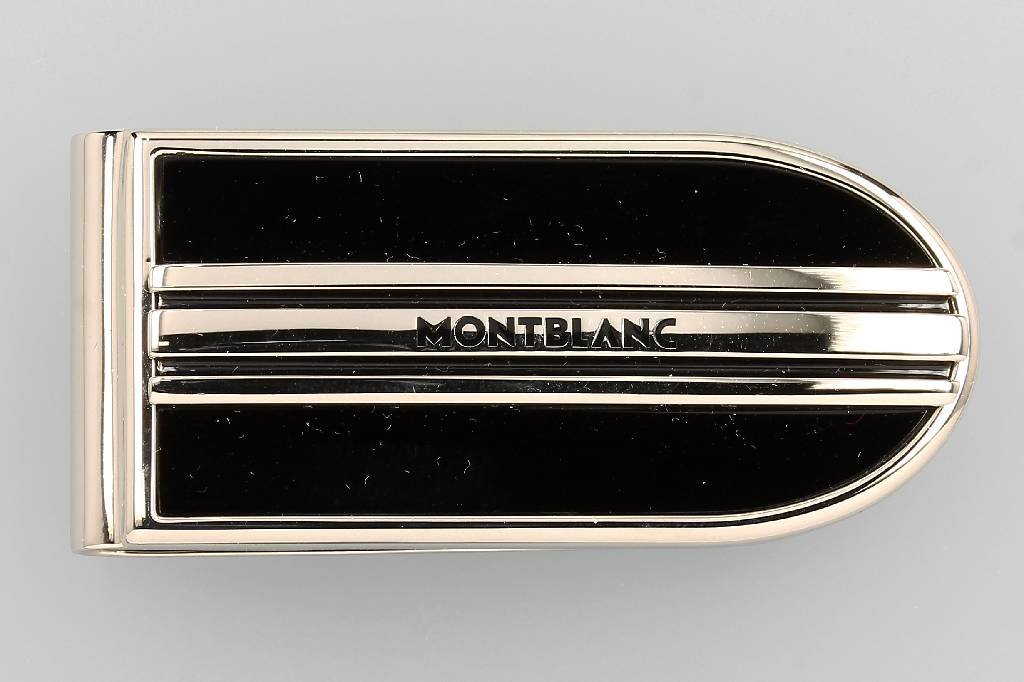 MONTBLANC-money clip with onyx, stainless steel