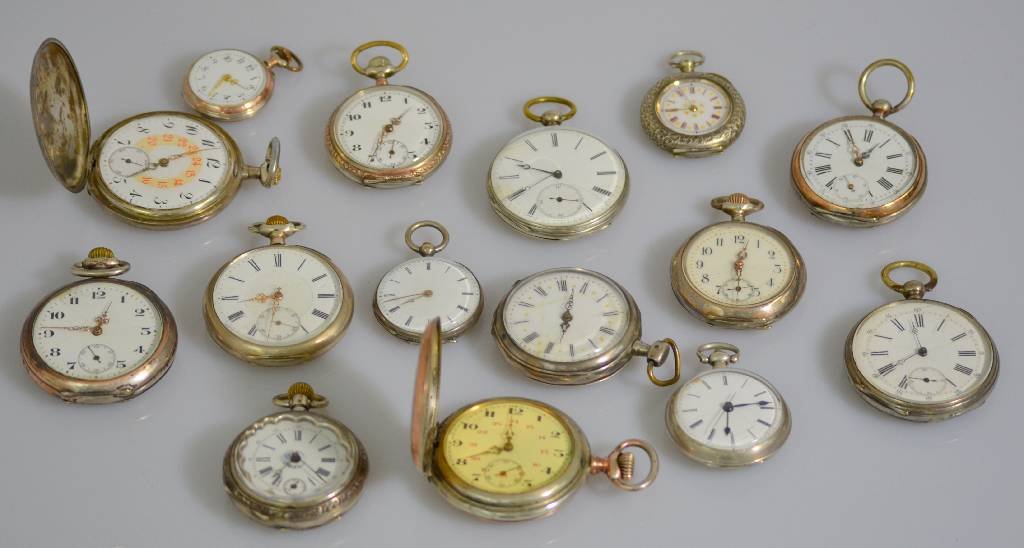 Set of 15 pocket watches, Switzerland around 1870 - (1 of 2)