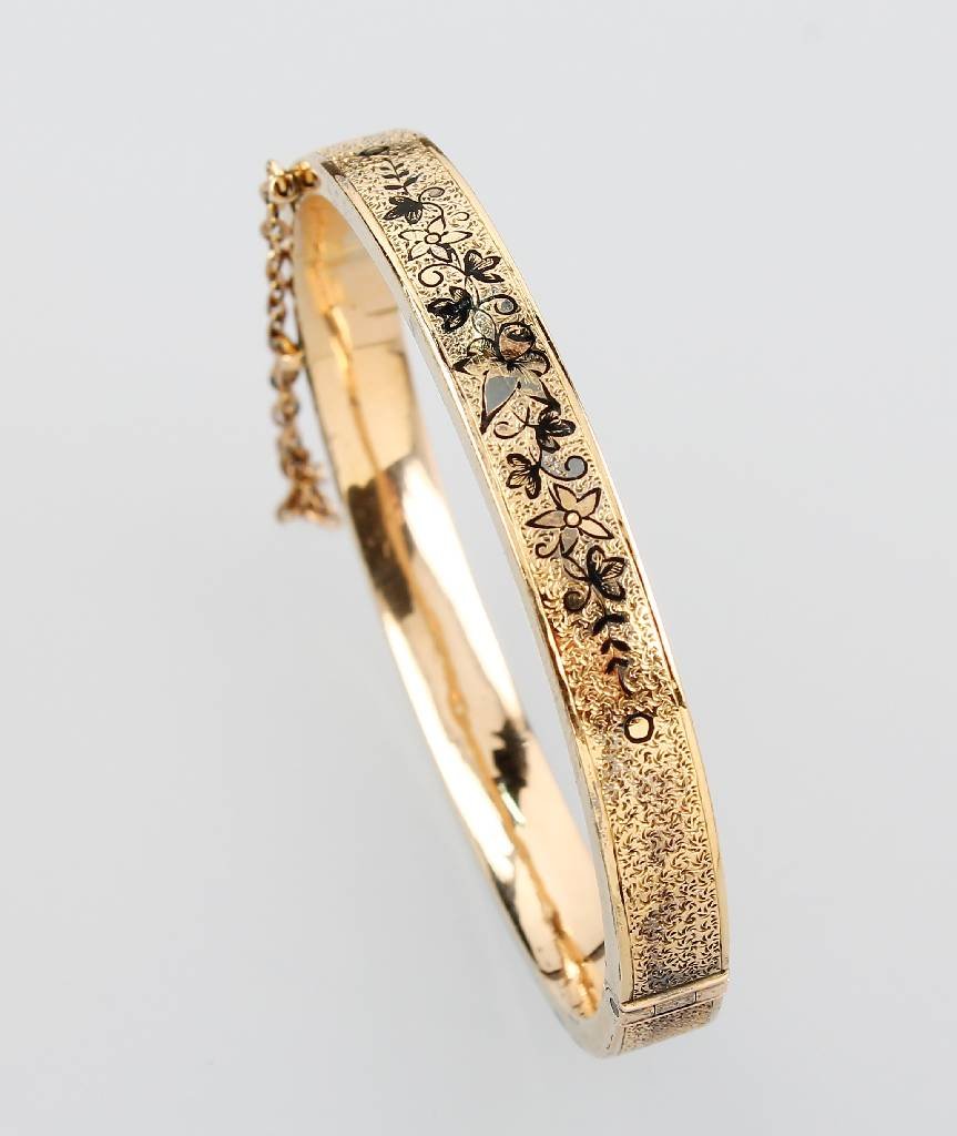 Bangle with enamel, YG 585/000, approx. 1900s,fine (1 of 1)