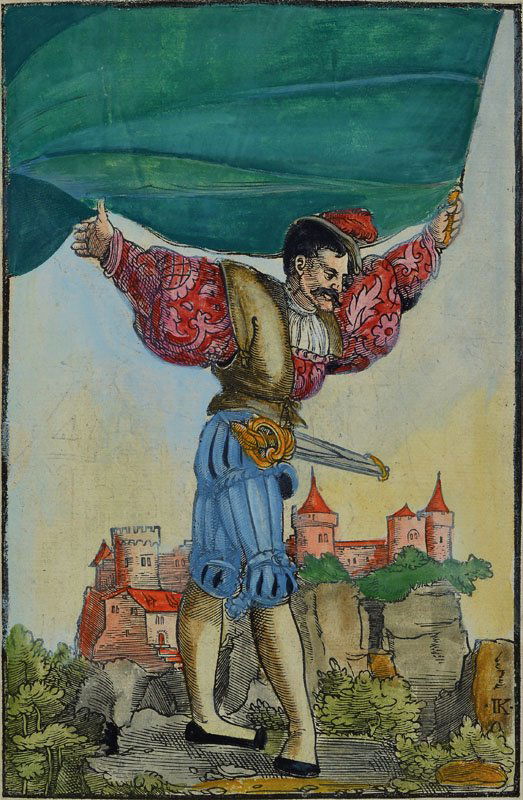 Colored wood engraving, 17th C. (1 of 1)