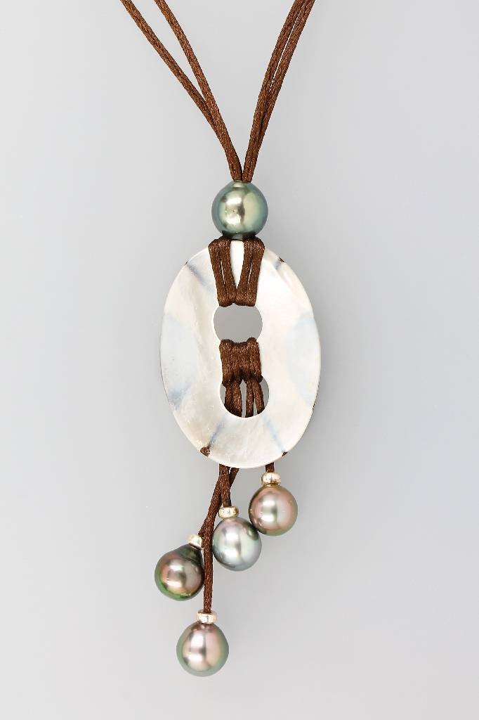 Unusual designer necklace with mother of pearl (1 of 2)