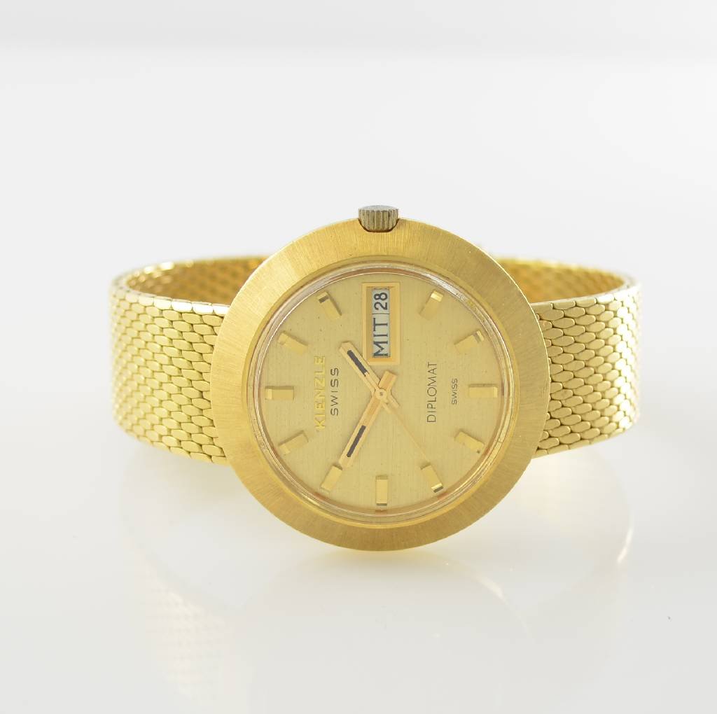 KIENZLE Diplomat heavy 18k yellow gold gents wristwatch (1 of 8)