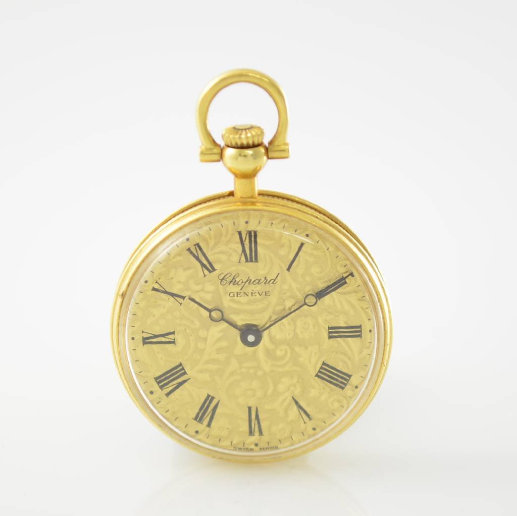 CHOPARD open face 18k gold ladies pocket watch (1 of 3)