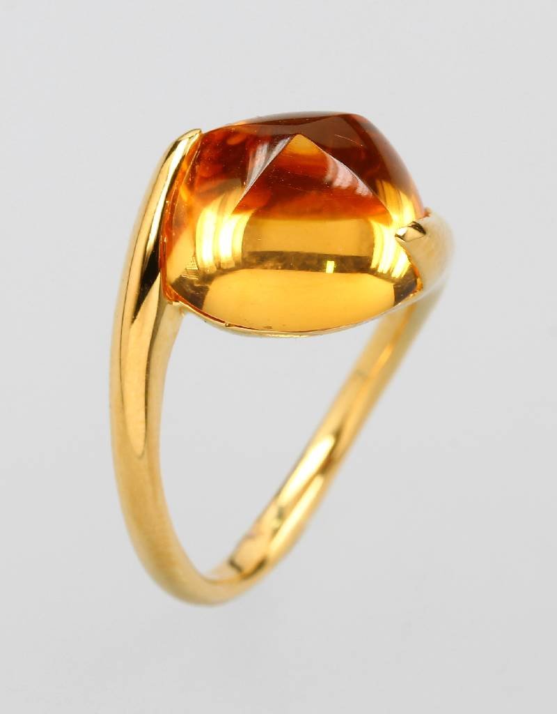 18 kt gold ring with citrine, (1 of 1)