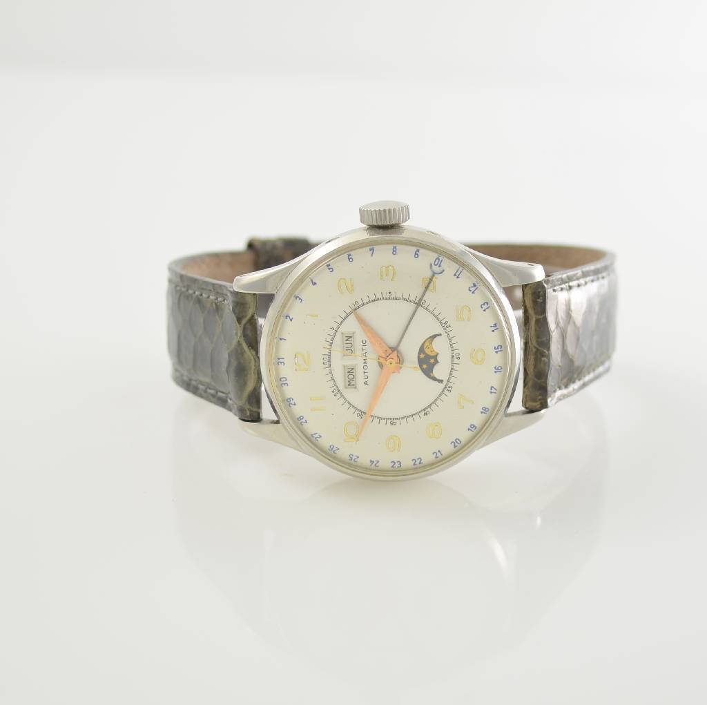 Gents wristwatch with calendar inclusive moon phase (1 of 7)