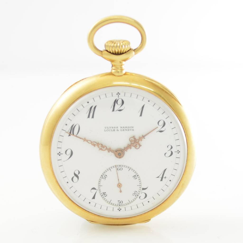 ULYSSE NARDIN 18k yellow gold open face pocket watch (1 of 7)