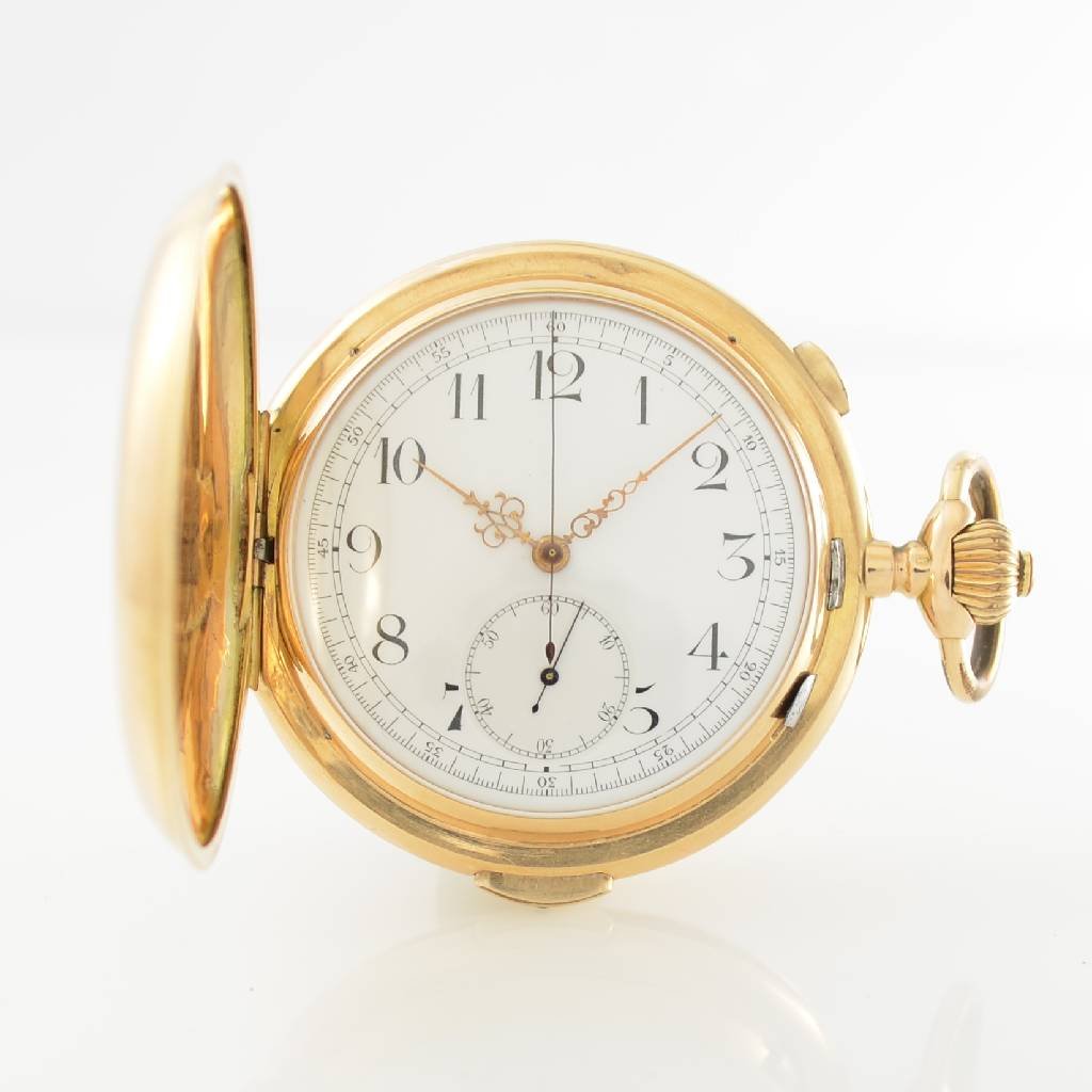 Hunting cased 14k pink gold pocket watch (1 of 7)