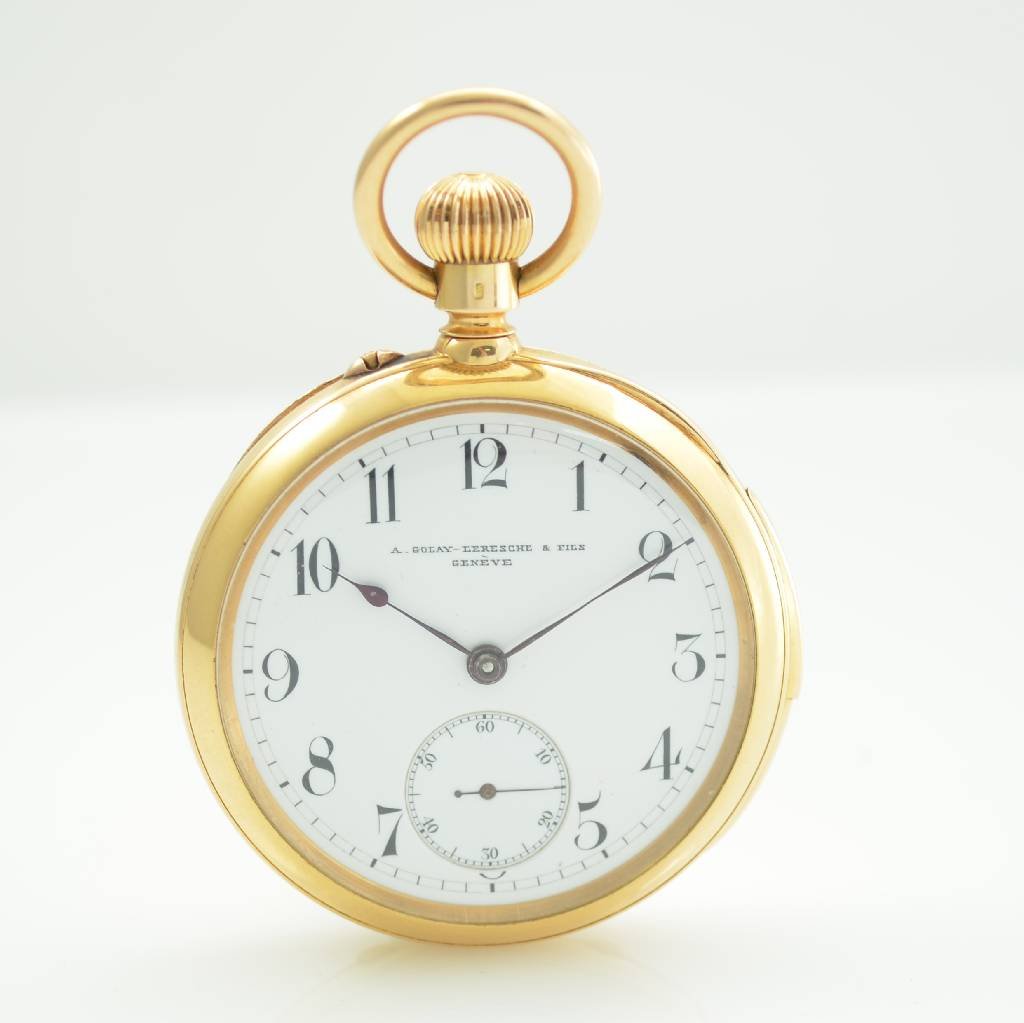 A. GOLAY-LERESCHE & FILS 18k gold pocket watch (1 of 7)
