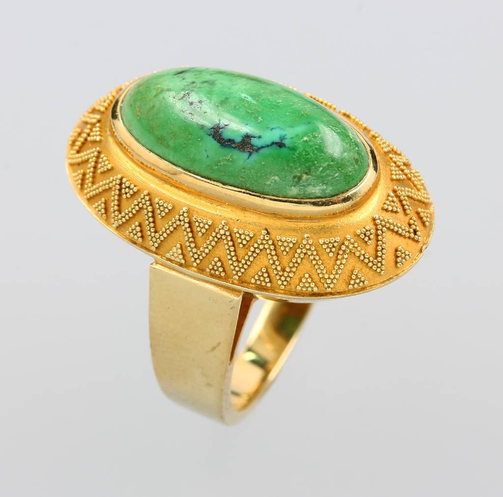 14 kt gold ring with granulates (1 of 1)