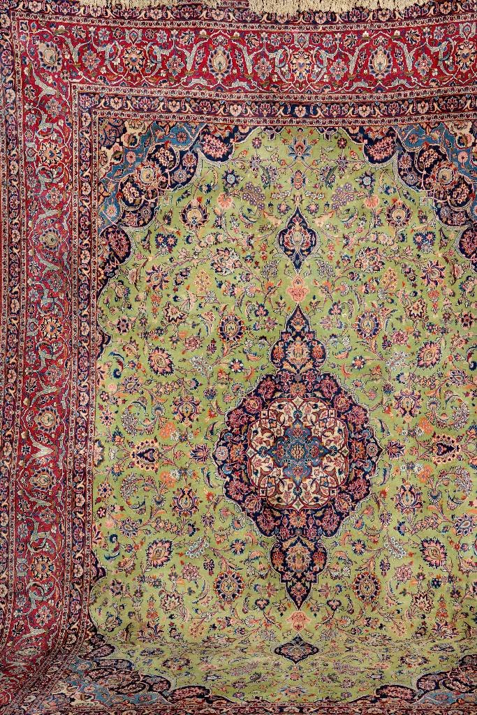 Green Grounded Kashan, (1 of 1)