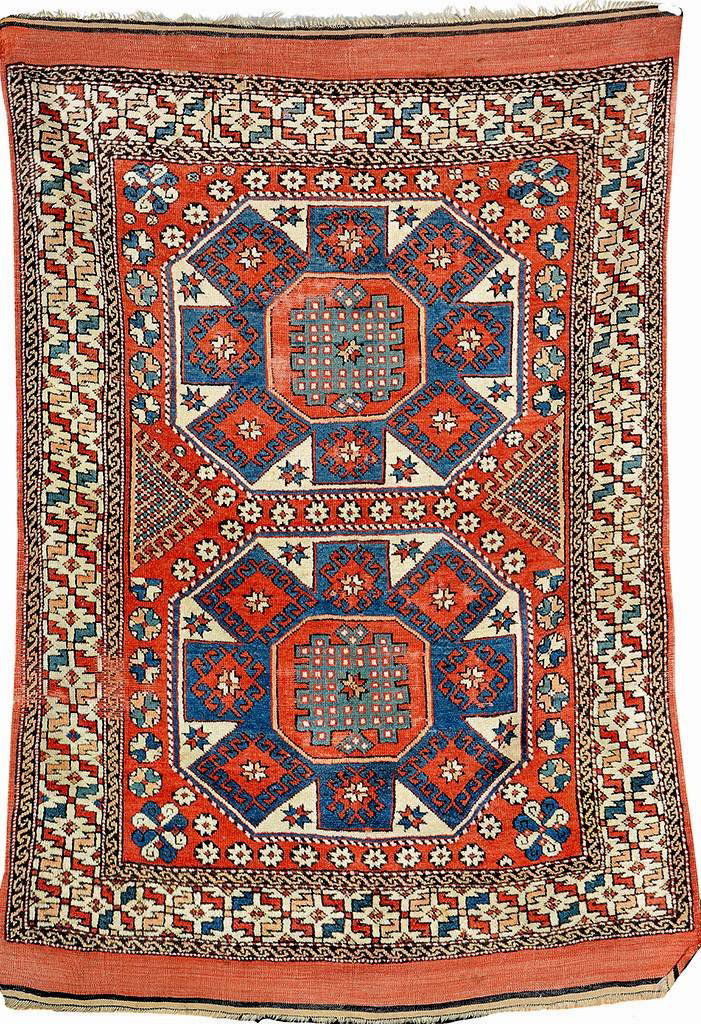 Bergama Canakkale 'Crivelli Design',: Bergama Canakkale 'Crivelli Design', Northwest Persia, 19th century, wool/wool, approx. 221 x 151 cm, condition: 3 (traces of age), rare Canakkale with so-called 'Crivelli' design.*