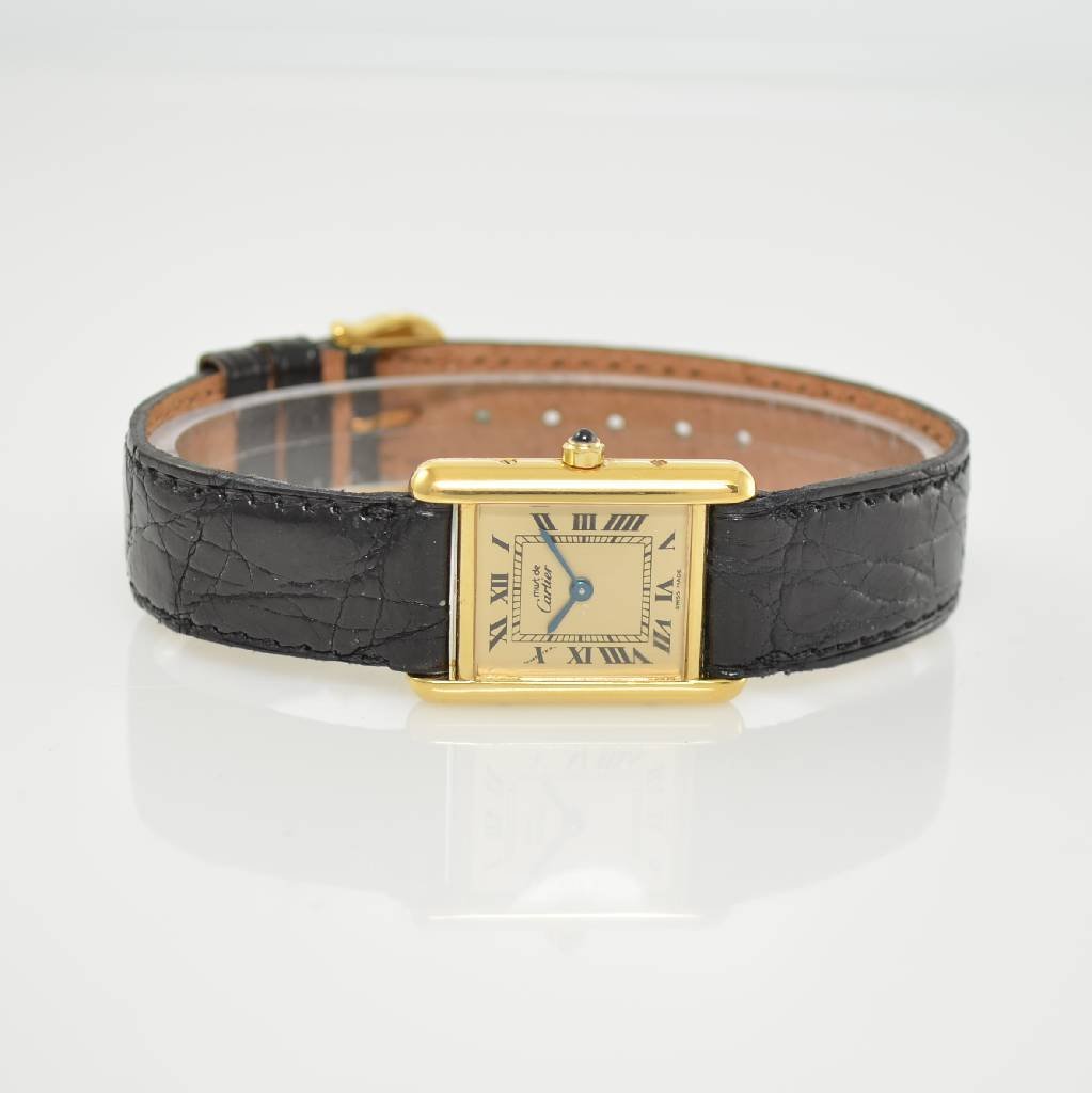 CARTIER Paris ladies wristwatch Tank Vermeil