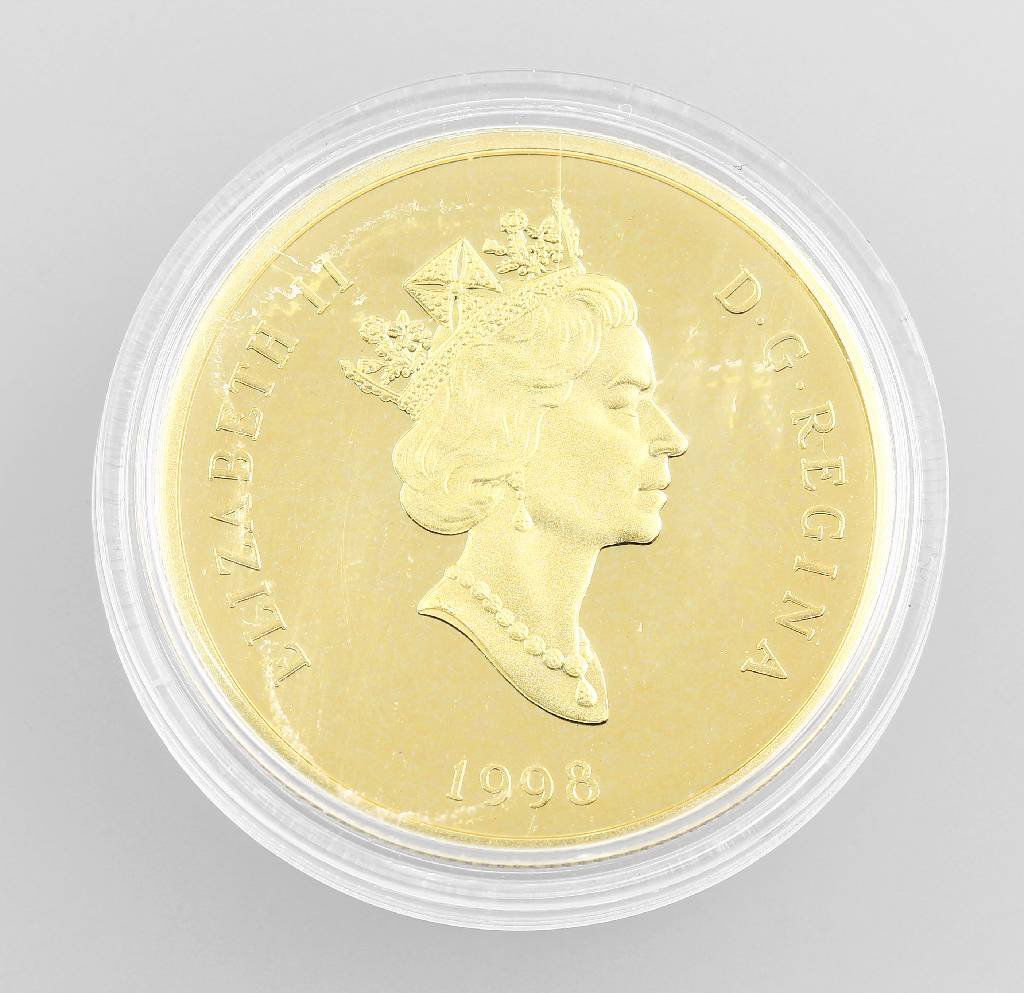 Gold coin, 100 Dollars, Canada, 1998: Gold coin, 100 Dollars, Canada, 1998 , Nobelprize for the discovery of the Insulin, in capsule