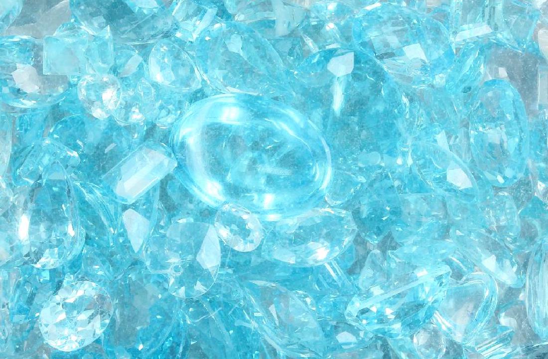 Lot loose bevelled blue topazes (treated) (1 of 1)