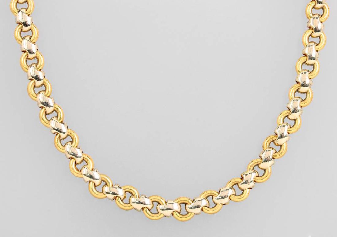 CHIMENTO 18 kt gold necklace: CHIMENTO 18 kt gold necklace, YG/WG 750/000, approx. 24.3 g, one side YG, one side YG/WG, l. approx. 46 cm, lobster clasp