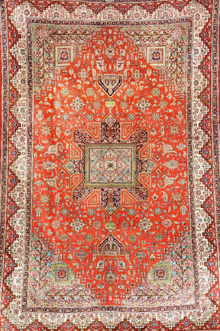 Silk Qum-Carpet (Signed), (1 of 1)