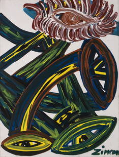Zimcon, born 1938 Hannover, master student of A.R.: Zimcon, born 1938 Hannover, master student of A.R. Penck, here: I want I need it, acrylic/canvas, signed, approx 80x60 cm ******************************************************************************