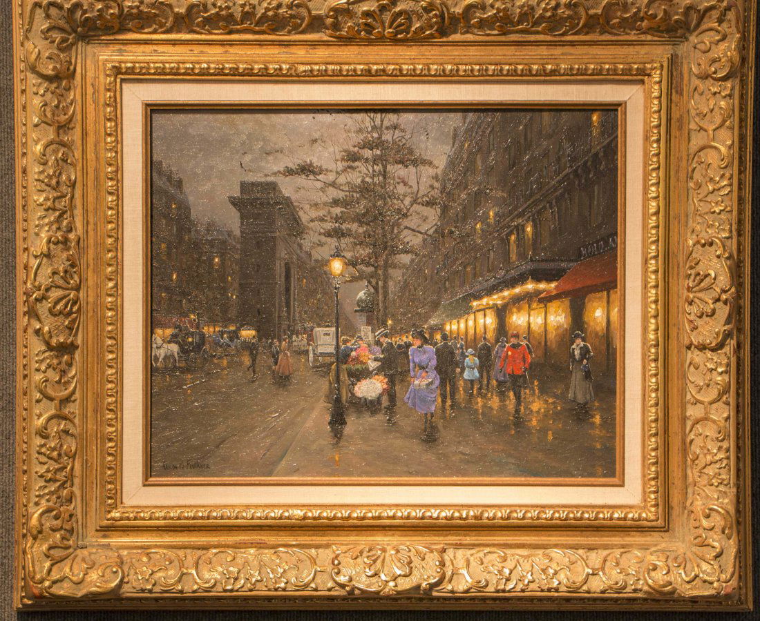 Aaron Faulkner 1969 Arch de Triumphe at Night..: oil on canvas.....image 20/16Aarons talent is a relfection of his genes....The son of Sandi Lebron who was the wife of Robert Lebron