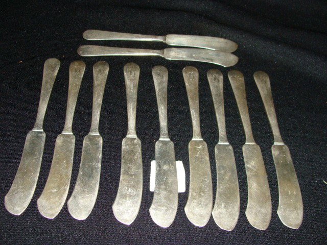 x11 Sterling Butter Knives 306 grams: x11 Sterling Butter Knives 306 grams