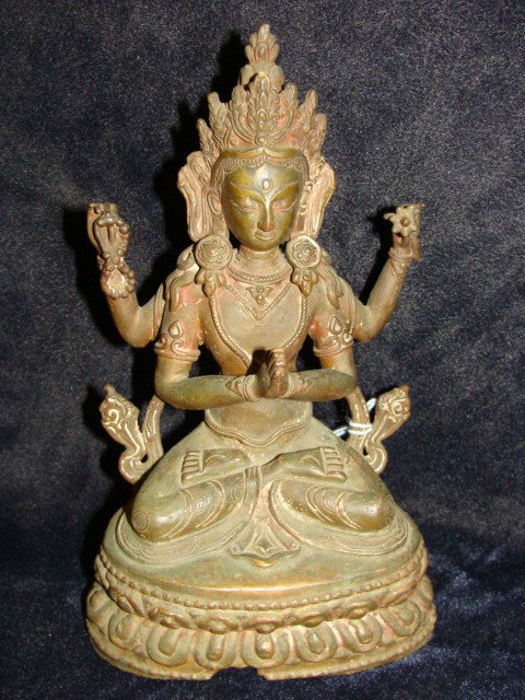 Nepalese Bronze, Avolokitesvara, Buddhistic: Nepalese Bronze, Avolokitesvara, Buddhistic