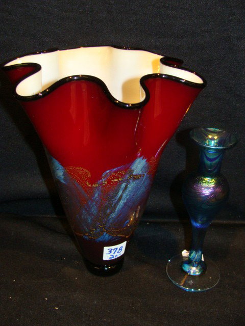 2pc Artist signed Art Vase 9.5" and Robert: 2pc Artist signed Art Vase 9.5" and Robert