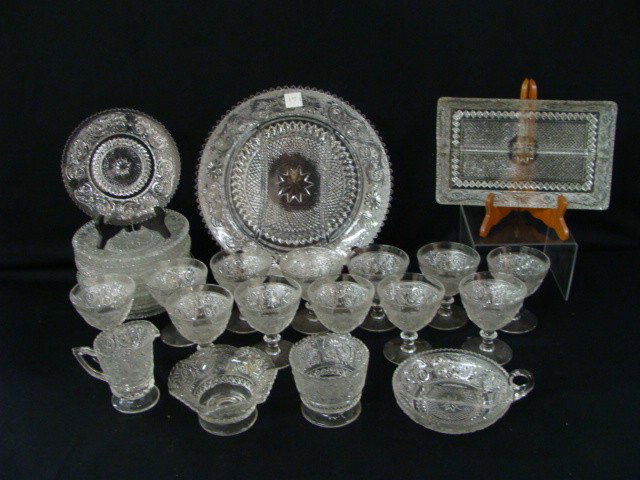 32pc Lacy Pattern Glass: 32pc Lacy Pattern Glass