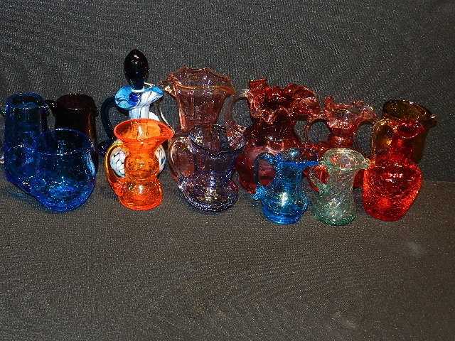 Handblown Glass Pitcher Collection x14: Handblown Glass Pitcher Collection x14