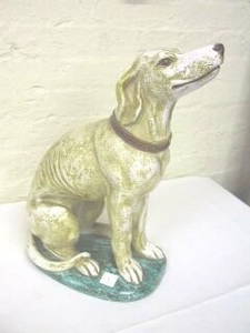 315: 16-1/4" Italian Seated Dog Statue.