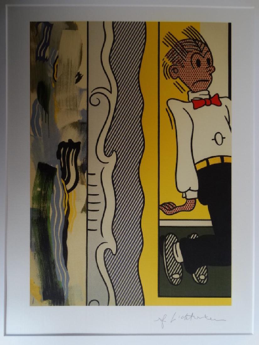 ROY LICHTENSTEIN, LITHOGRAPH, PLATE SIGNED: ROY LICHTENSTEIN, LITHOGRAPH, PLATE SIGNED GRANO-LITHOGRAPH.FROM :1981/1986.PENCIL NUMBERED ON LEFT SIDE / Motive Mounted professionally in acid-free passe-partout (matted for easy framing) 40 x 50 cm
