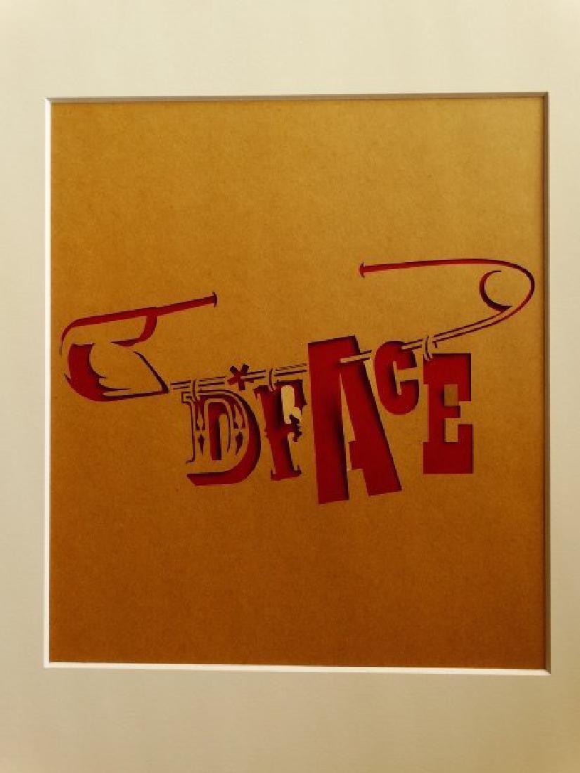 D-Face- 2012: D-Face_ Stencil from 2012.Size:40x30cm with the mat..EELUS is an important street artist like KAWS, Banksy,...