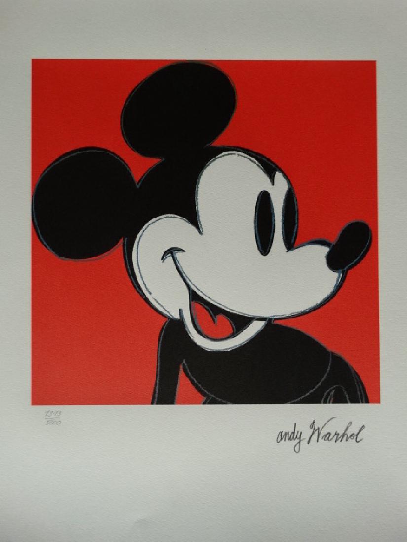 ANDY WARHOL, MICKEY MOUSE,  SIGNED IN PRINT, HAND (1 of 4)