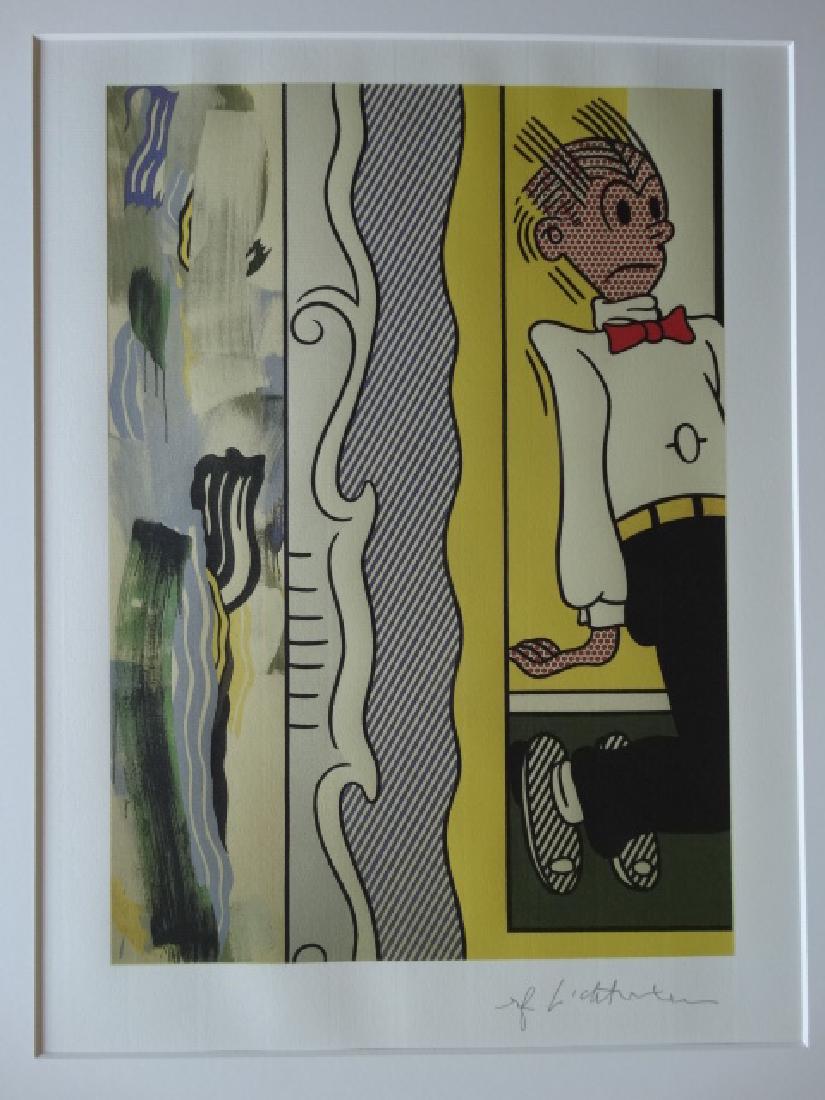 ROY LICHTENSTEIN, LITHOGRAPH, PLATE SIGNED: ROY LICHTENSTEIN, LITHOGRAPH, PLATE SIGNED GRANO-LITHOGRAPH.FROM :1981/1986./ Motive Mounted professionally in acid-free passe-partout (matted for easy framing) 40 x 50 cm (19.7 x 15.75 inch)