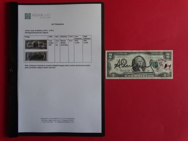 Andy Warhol banknote, hand signed (1 of 7)