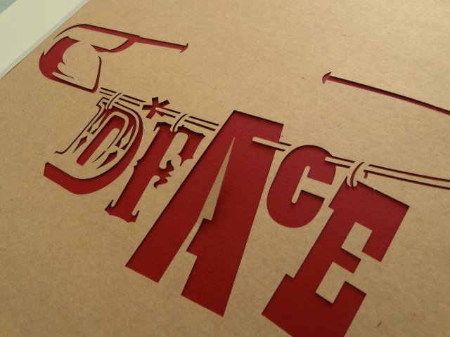 D-Face- 2012: D-Face_ Stencil from 2012.Size:40x30cm with the mat..EELUS is an important street artist like KAWS, Banksy,...