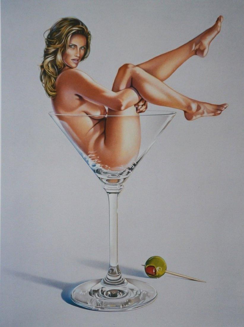 Mel Ramos Kunstdruck Art Print XXL Martini Miss 1993: Mel Ramos. Martini Miss: The Lost Paintings of 1965 # 1, 1993. Rare Art Print from a series by the ingenious Pop Art artist Mel Ramos from the year 2004, offset. Size / Size: 42,00 x 54,00 cm