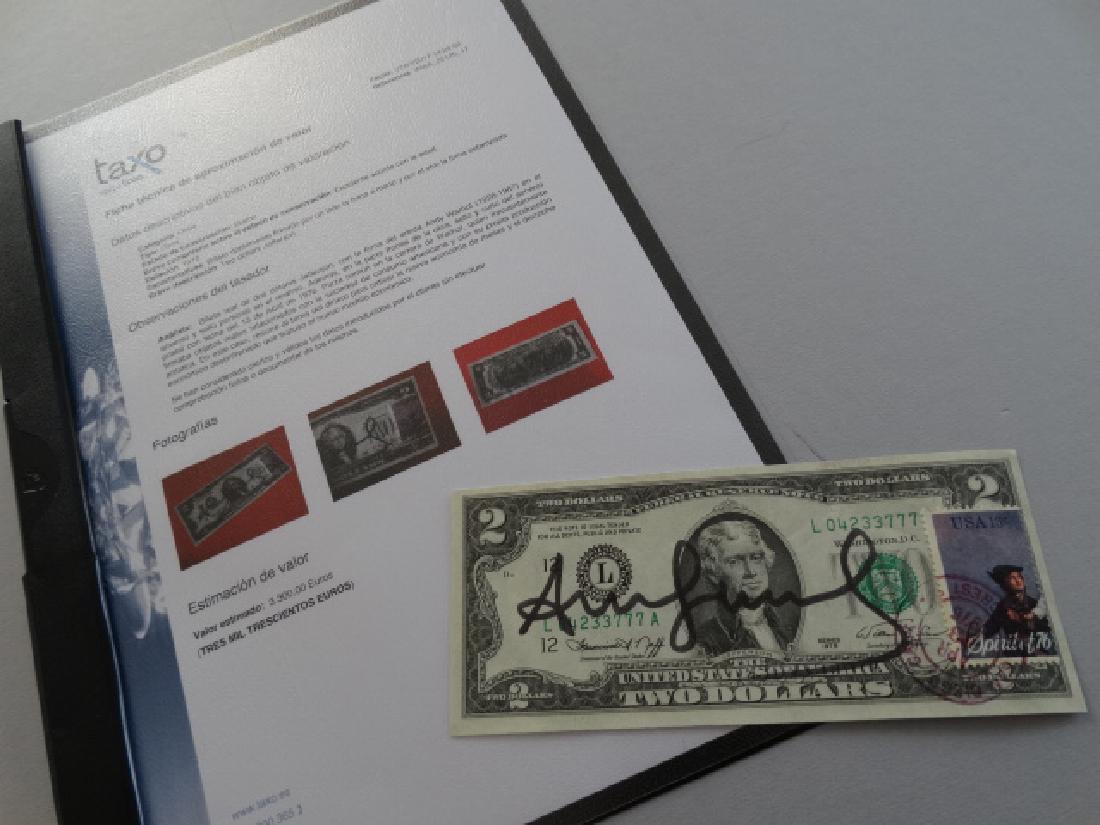 WARHOL HAND SIGNED BANKNOTE (1 of 4)
