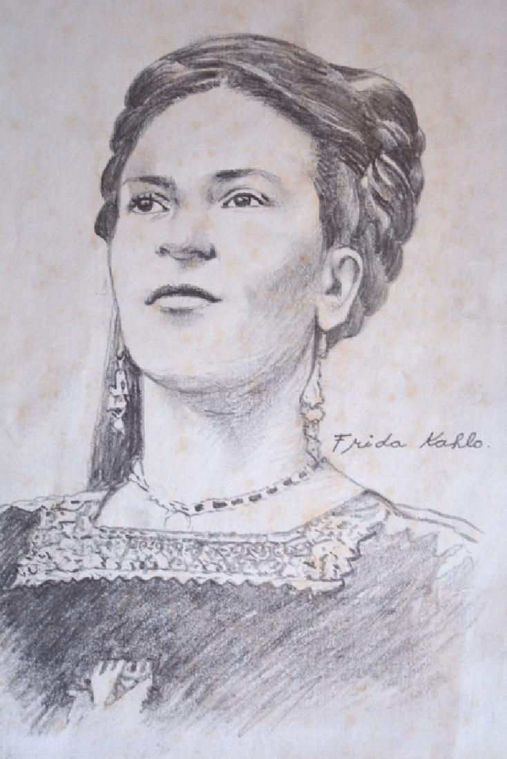 Frida Kahlo, Drawing: Drawing attributed to Frida Kahlo, measures 27.5 x 19.5 cm