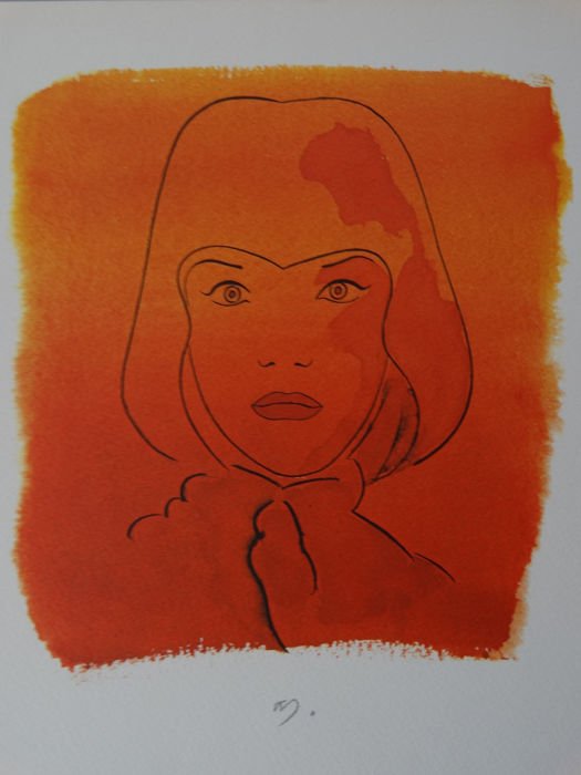 Allen Jones, hand signed Dry stamp authentication seal: Allen Jones. Year: 1977.Hand signed by the artist, photolithograph.Bolaffi Arte Torino.Numbered Publisher’s embossed stamp. Size: 28 x 21 cm Allen Jones was with Andy Warhol, Basquiat, Calder and Ro