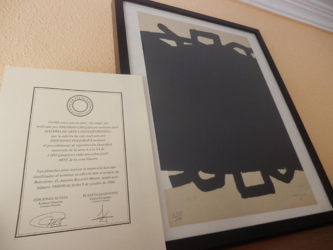 EDUARDO CHILLIDA + COA, 1999, Signed, Lithograph (1 of 2)