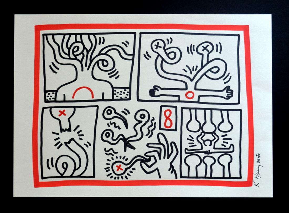 Keith Haring, drawing, 42 x 29,8 cm, signed and dated (1 of 3)
